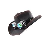FIRSTXIU Elegantes gafas de jazz, disfraz de cosplay con sombrero de Panamá a juego, para artistas de escenario, accesorio de baile para adultos, espectáculo de escenario