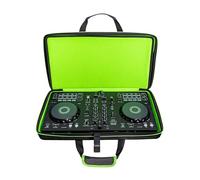 FIRSTXIU Estuche de almacenamiento multiusos de diseño pequeño con compartimentos dedicados para accesorios, gran espacio para controladores, absorción de golpes, estuche para equipos de DJ, verde y