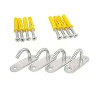 FIRSTXIU Gancho de pared resistente de metal inoxidable para placa de ojo, gancho de fijación de techo seguro para perchas de hamaca, anillos de montaje en pared
