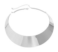 FIRSTXIU Gargantilla de alambre de metal exagerado con puño abierto para mujer, estilo punk, cadena ancha ajustable, joyería grunge, punk, As shown, Hierro