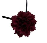 FIRSTXIU Gargantilla de flor de vino para mujeres y niñas, gargantilla gótica con lazo largo vintage, The flower is about 9-10cm long and 180x0.6cm, tela