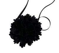 FIRSTXIU Gargantilla de flor de vino para mujeres y niñas, gargantilla gótica con lazo largo vintage, The flower is about 9-10cm long and 180x0.6cm, tela