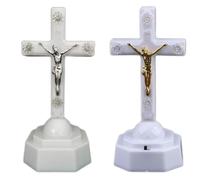 FIRSTXIU Jesús por cruz luz nocturna Cristo cristiano bendecido regalo el Señor lámparas de escritorio estantería habitación decoración del hogar cumpleaños Pascua G