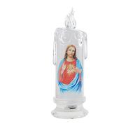 FIRSTXIU Jesús Virgen Cristo Vela romántica candelita electrónica sin llama LED devocional velas de oración luz religiosa decoración religiosa