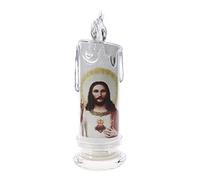 FIRSTXIU Jesús Virgen Cristo Vela romántica candelita electrónica sin llama LED devocional velas de oración luz religiosa decoración religiosa