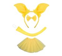 FIRSTXIU Juego de accesorios para disfraz de cerdo, 1/3/4 piezas, orejas de cerdo, diadema, pajarita, guantes, cola, tutús, accesorios, kit de disfraz para niños