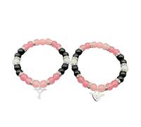 FIRSTXIU Juego de pulseras de cuentas para parejas, las mejores pulseras a juego, prácticas hebillas de succión magnéticas, cuerdas de mano para fiestas diarias, As shown, Acrílico