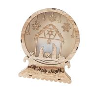 FIRSTXIU Luz LED de madera para belén, decoración de invierno, vacaciones, fiestas, centros de mesa para mesa de Navidad, bandeja escalonada