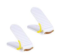 FIRSTXIU Paquete de 2 organizadores de zapatos ajustables con diseños resistentes, accesorio para el hogar para almacenamiento de zapatos multiusos, solución de ahorro de espacio