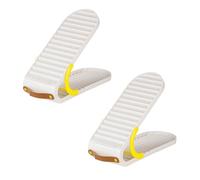FIRSTXIU Paquete de 2 organizadores de zapatos ajustables con diseños resistentes, accesorio para el hogar para almacenamiento de zapatos multiusos, solución de ahorro de espacio