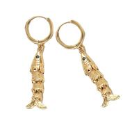 FIRSTXIU Pendientes, aretes únicos de pez que simbolizan vigor y agilidad, anillos colgantes de cobre resistente para un uso cómodo
