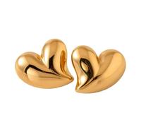 FIRSTXIU Pendientes de lazo simples con diseño de corazón a rayas, elegantes aretes de piercing, joyería de moda, aretes vintage para mujeres y niñas