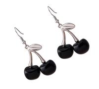 FIRSTXIU Pendientes únicos con forma de cereza, aretes con forma de cereza, aretes de aleación hechos a mano para mayor durabilidad y comodidad