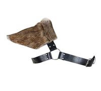 FIRSTXIU Protector de hombro medieval de piel peluda, accesorio de traje medieval de cosplay, arnés de pecho de cuero ajustable para hombres, protectores de hombro para cosplay, a, Talla única
