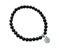 FIRSTXIU Pulsera elástica de cuentas de oración con 33 cuentas de cristal para hombres y mujeres, unisex, elástica, Misbaha, Bead diameter 6mm, circumference about 20cm, vidrio/esmaltado