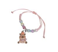 FIRSTXIU Pulseras coloridas de cuerda de macarrón para niños con bonitos capibaras de dibujos animados y correa suave ajustable para regalos
