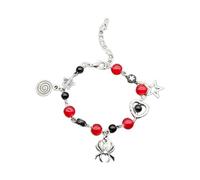 FIRSTXIU Pulseras, pulsera única/cadena de teléfono personalizable, pulsera de cuentas única/cadena de teléfono con dije de estrella y arañas a juego