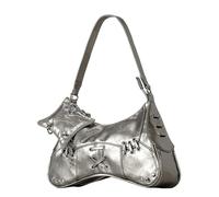 FIRSTXIU Retro Styles - Bolso para axilas para mujer de los años 90, de piel sintética, elegante bolso cruzado, Silver, Talla única