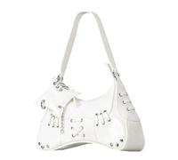 FIRSTXIU Retro Styles - Bolso para axilas para mujer de los años 90, de piel sintética, elegante bolso cruzado, White, Talla única