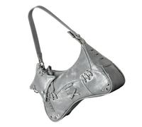 FIRSTXIU Retro Styles - Bolso para axilas para mujer de los años 90, de piel sintética, elegante bolso cruzado, Gray, Talla única