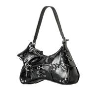 FIRSTXIU Retro Styles - Bolso para axilas para mujer de los años 90, de piel sintética, elegante bolso cruzado, Black, Talla única