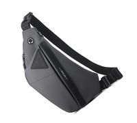 FIRSTXIU Riñonera de gran capacidad para hombre, a prueba de salpicaduras, sobre el hombro, bolsa cruzada, Hombro gris derecho, As shown