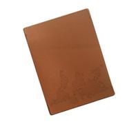 FIRSTXIU Soporte de cuero para pasaportes con mapa del mundo personalizable, juego de costura, accesorios de viaje, seguimiento de memoria, mapa del mundo, puntos de cruz, funda para pasaporte, Brown