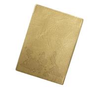 FIRSTXIU Soporte de cuero para pasaportes con mapa del mundo personalizable, juego de costura, accesorios de viaje, seguimiento de memoria, mapa del mundo, puntos de cruz, funda para pasaporte, Gold