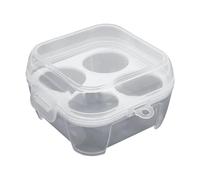 FIRSTXIU Soporte portátil para huevos, solución de almacenamiento transparente para tapa de mochilero, accesorio de cocina al aire libre, soporte de polipropileno para huevos de camping