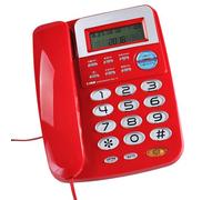 FIRSTXIU Teléfono de escritorio de oficina con timbre especial para llamadas, memoria de 62 llamadas, teléfono fijo de oficina, brillo de pantalla ajustable