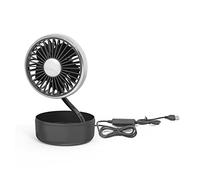 FIRSTXIU Ventiladores de coche de 5 W, ventilador ajustable de una sola cabeza, 180°, bajo ruido, ventilador de aire para coche, accesorios fuertes