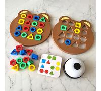 Firulab combinación Formas, 2 Jugadores Rompecabezas combinación Formas geométricas Mesa sensorial Color Educativo para niños pequeños Niños 1 a 8 años