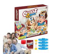 Firulab Juego de Preguntas rápidas de ¿Qué Soy yo? Juego de Mesa con Diademas | Animales/Transporte/Personajes/Comida ¿Qué Soy? Tarjetas de Juego,Juego de Viaje portátil, Juego Familiar Guess What Am