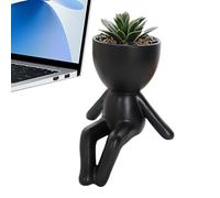 Firulab Macetero con Figura Corporal, jarrones de cerámica para Flores,Jardineras de Personas Jardinera con Cara de Cabeza - Maceta, macetas suculentas con Forma de Cuerpo Humano para Plantas y