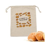 Firulab Pan Lino - Bolsas Almacenamiento Pan Reutilizables con cordón - Bolsas repostería Bolsas Almacenamiento Pan Bolsas Almacenamiento Alimentos caseros Regalo