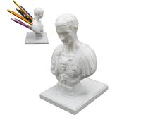 Firulab Portalápices de Julio César, portalápices con Estatua de Busto de Julio César, portalápices con Estatua de César de Resina, Accesorios y organizadores de Escritorio