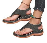 Firulab Sandalias ortopédicas para mujeres, mujeres sandalias de damas, sandalias orthóticas cómodas sandalias de verano transpirables para mujeres, Army Green, 37 EU