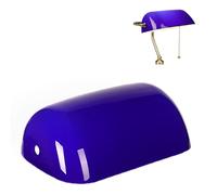 FIRVRE Azul 22.5cm Banker pantallas para lamparas de mesa Pantalla para vintage lámpara pantalla de cristal de repuesto banco LáMpara de Banqueros Pantalla de Vidrio escritorio pantalla de reemplazo