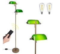 FIRVRE lampara de pie de cristal, lampara de pie clasica vintage con mando a distancia y colores regulables en temperatura y brillo, lamparas de pie para salon dormitorio oficina (2 bombillas incluida