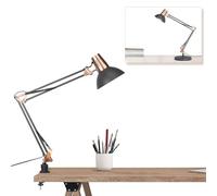FIRVRE Negro Lámpara de Escritorio de Brazo Oscilante de Metal Lámpara de Mesa de Arquitecto Ajustable con Abrazadera Luz de Trabajo Multiarticulada Alta con Interruptor ON/OFF para Hogar Oficina