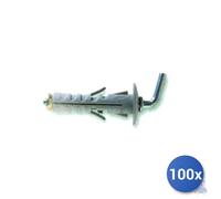 Fischer 100x Tassello Gancio Corto Nylon Gris E-100 12,8 - Mm 12