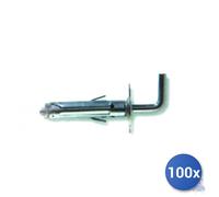 Fischer 100x Tassello Gancio Medio Acero SBS Grigio E-100 9,2 - Mm 9