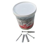 Fischer 140 tacos de nylon con tornillo UV Ø 8x40 mm para fijaciones universales