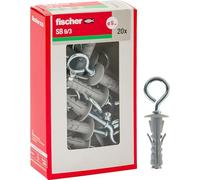 Fischer 20 tacos con ojal cerrado SB 9, universales con ojal para fijación en pared y hormigón, 508233