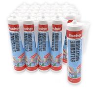 Fischer 25 unidades silicona acética multiusos SAM 280 ml transparente para aplicaciones en interiores y exteriores