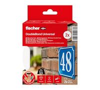fischer - 2x Cinta de montaje adhesiva de doble cara y fuerte transparente, fácil de aplicar gracias a su revestimiento especial, fija sin taladrar espejos, cuadros, pinchos para palomas, etc (2x3 m)