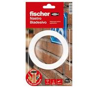Fischer 3 metros de cinta adhesiva de doble cara transparente de montaje en pared, hasta 300 kg por rollo, no deja residuos, interior/exterior, fijación de espejos, marcos, tomas eléctricas, etc.