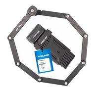 FISCHER 50385 - Candado Plegable (Incluye Soporte y 2 Llaves de Seguridad, 110 cm), Color Negro