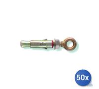 Fischer 50x Tassello Ancorante SLM De Acero Con Ojal 8.8 SLM 6 Mm 12x45 Grigio