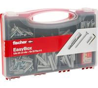 Fischer 513433 Kit Easy Box tacos y tornillos surtidos para montaje sobre Murature llenos, Gris, Juego de 136 unidades)